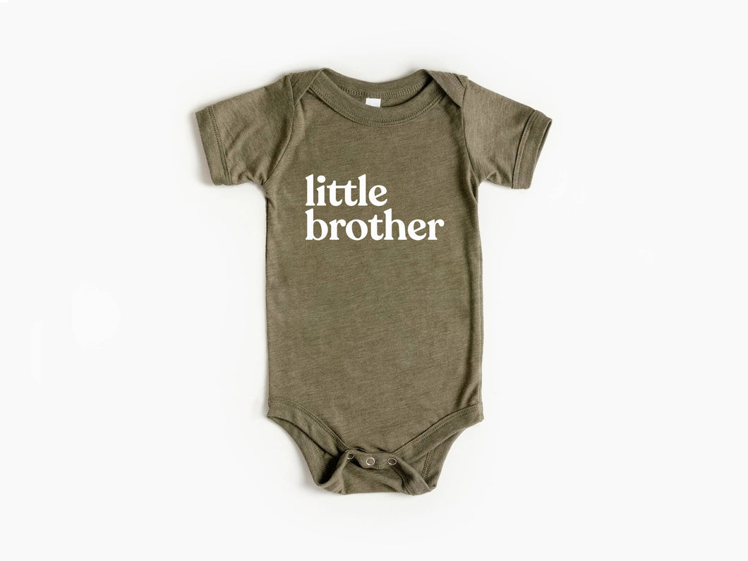 Little Brother Modern Baby Bodysuit• Olive Green Outfit: 3-6M
