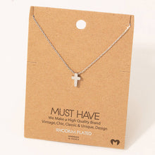 Load image into Gallery viewer, Dainty Mini Cross Pendant Necklace: Gold
