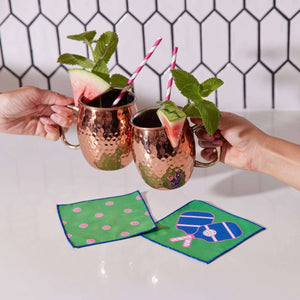 rockflowerpaper - PICKLEBALL Reusable Cocktail Napkins, Set of 8