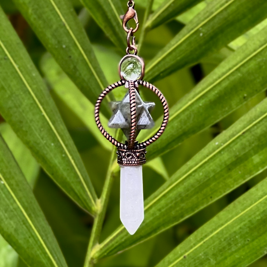 Moon Child - Labradorite Merkaba Copper Pendulum - 