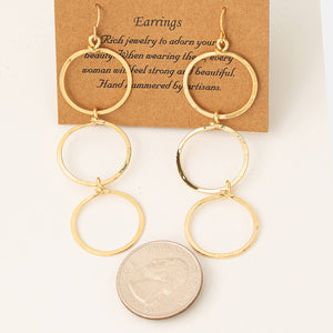 Triple Hoop Dangle Drop Earrings: GOLD