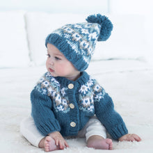 Load image into Gallery viewer, Huggalugs - Fairisle Slate Cardigan Sweater for Baby &amp; Toddler: 6-12 months
