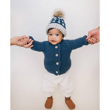 Load image into Gallery viewer, Slate Garter Stitch Cardigan Sweater: 6-12 months
