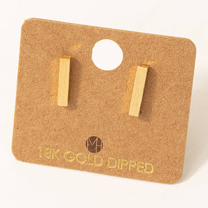 Dainty Mini Bar Stud Earrings: G