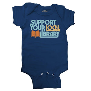 Boredwalk - Support Your Local Library Infant Bodysuit - Unisex Fit: 6M - Heather