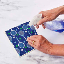 Load image into Gallery viewer, rockflowerpaper - TENNIS blu Cloths Reusable Sponge-Cloth, Set of 2
