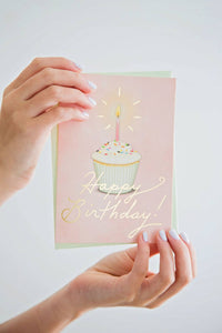 Karen Adams Designs - Golden Birthday Greeting Card