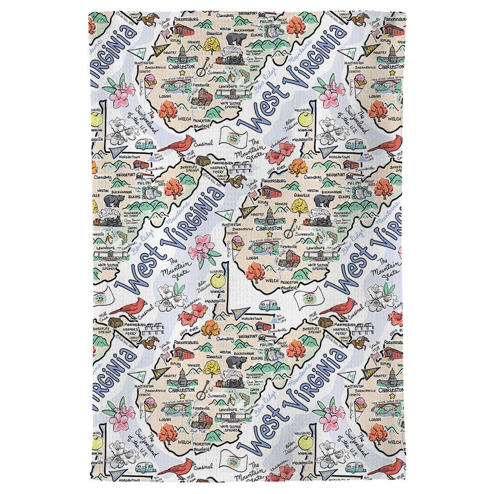 Wet-it! - Fishkiss West Virginia Tea Towel