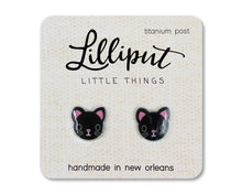 Load image into Gallery viewer, Lilliput Little Things - Kitty Cat Earrings: Tuxedo
