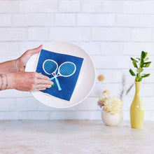 Load image into Gallery viewer, rockflowerpaper - TENNIS blu Cloths Reusable Sponge-Cloth, Set of 2
