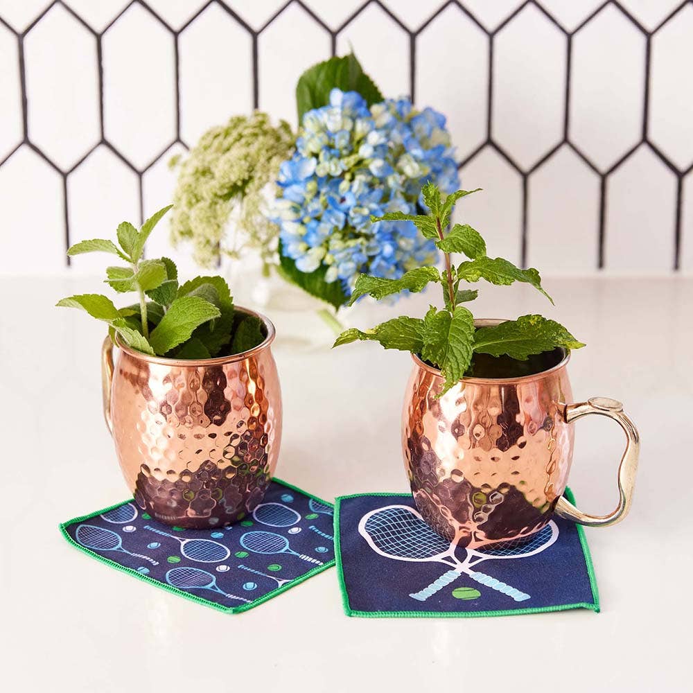 rockflowerpaper - TENNIS Reusable Eco Cocktail Napkins, set of 8