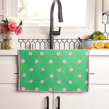 Load image into Gallery viewer, rockflowerpaper - PINK PICKLEBALLS blu Kitchen Tea Towel
