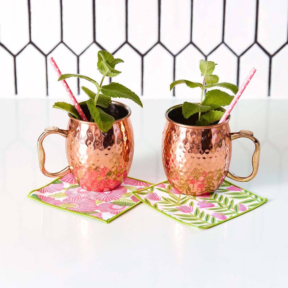 rockflowerpaper - POPPY PAPAVER Reusable Eco Cocktail Napkins, set of 8