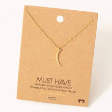 Load image into Gallery viewer, Hammered Crescent Pendant Necklace: Gold
