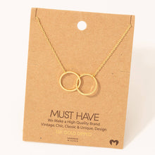 Load image into Gallery viewer, Metallic Dual Circle Pendant Necklace: Gold
