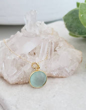 Load image into Gallery viewer, Sosie Designs - Gold Aqua Chalcedony Necklace
