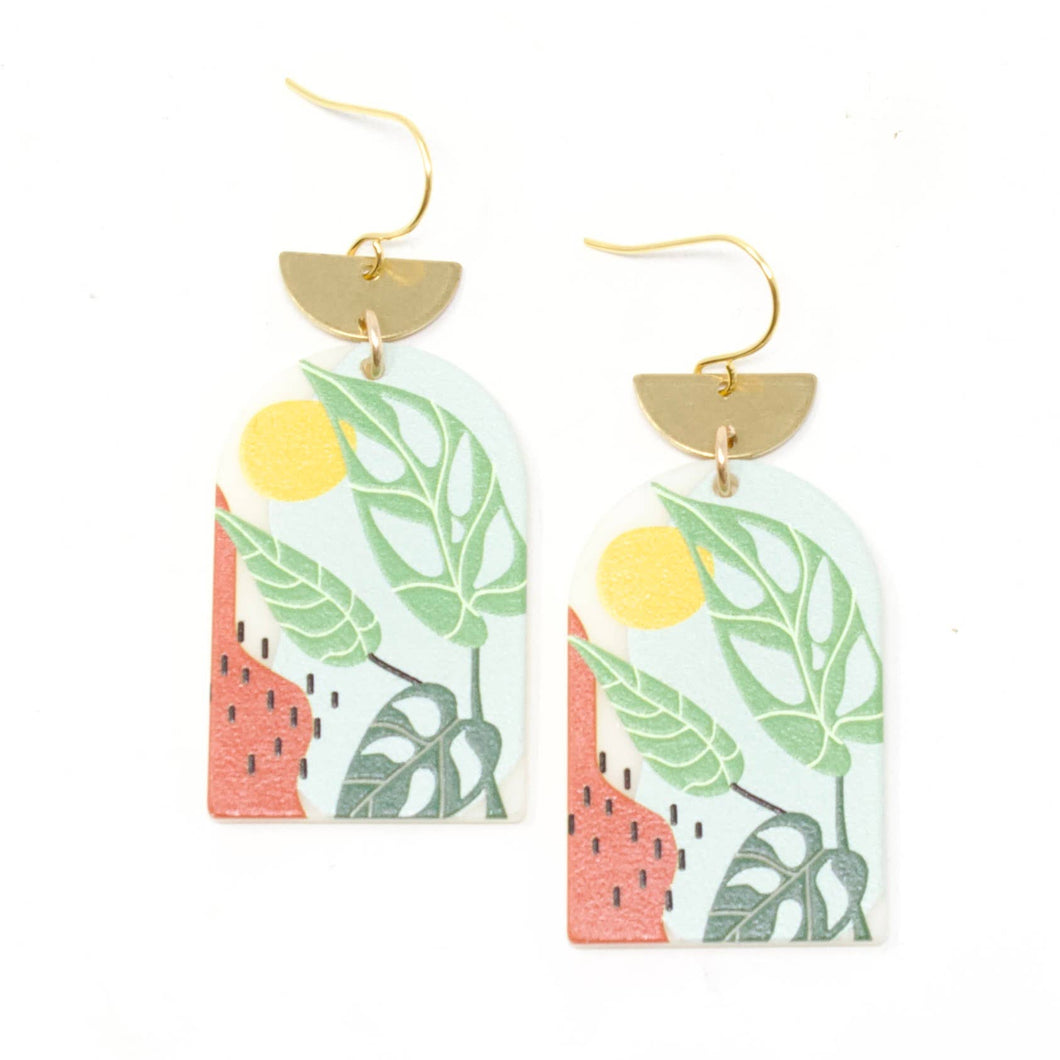 Whimsy Monstera Earrings