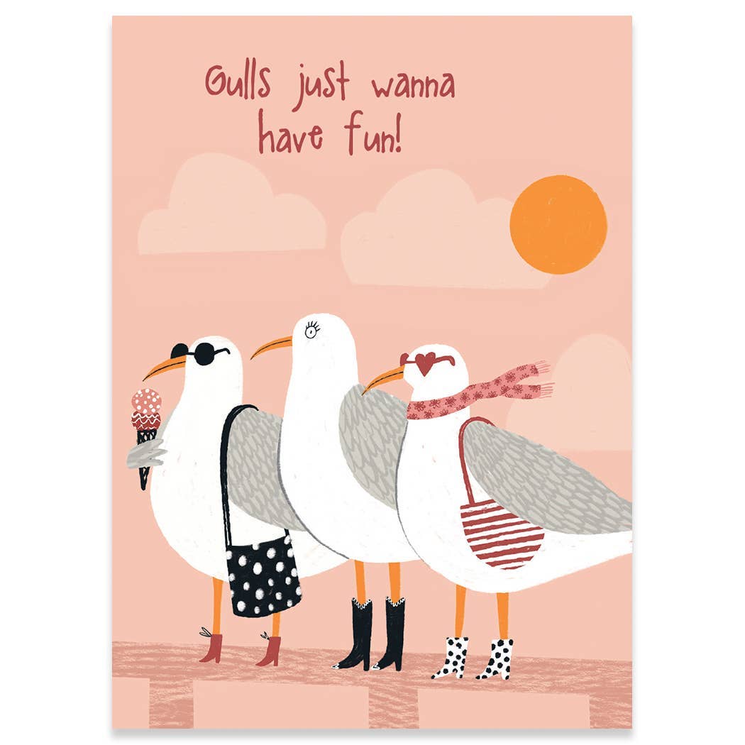 Calypso Cards LLC - GULL FRIENDS BIRTHDAY GREETING CARD 4.5 x 6.25