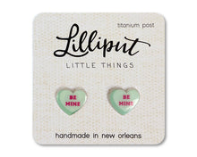 Load image into Gallery viewer, Conversation Heart Earrings // Valentines Day: Pink
