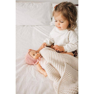 Natural Garter Stitch Knit Baby Blanket: 24" x 24"