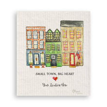 Load image into Gallery viewer, French Graffiti - Small Town Big Heart with Location: Dishtowel / -
