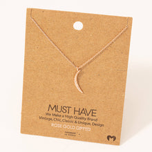 Load image into Gallery viewer, Hammered Crescent Pendant Necklace: Gold
