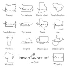 Load image into Gallery viewer, Indigo Tangerine - Love State, Best Things in Life 2 pk - Custom Dish Cloth
