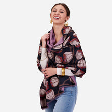 Load image into Gallery viewer, rockflowerpaper - TULIP BLACK Reversible Wrap Scarf
