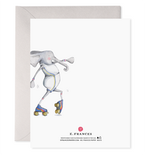 Load image into Gallery viewer, E. Frances Paper - Still Rolling | Rollerskating Elephant Birthday Card: 4.25 X 5.5 INCHES
