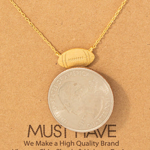 Dainty Football Pendant Necklace: Gold