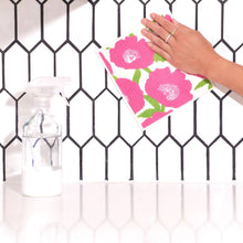 Load image into Gallery viewer, rockflowerpaper - POPPIES PINK blu Cloths, set of 2
