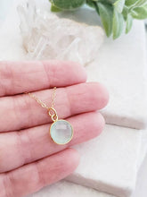 Load image into Gallery viewer, Sosie Designs - Gold Aqua Chalcedony Necklace
