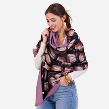 Load image into Gallery viewer, rockflowerpaper - TULIP BLACK Reversible Wrap Scarf
