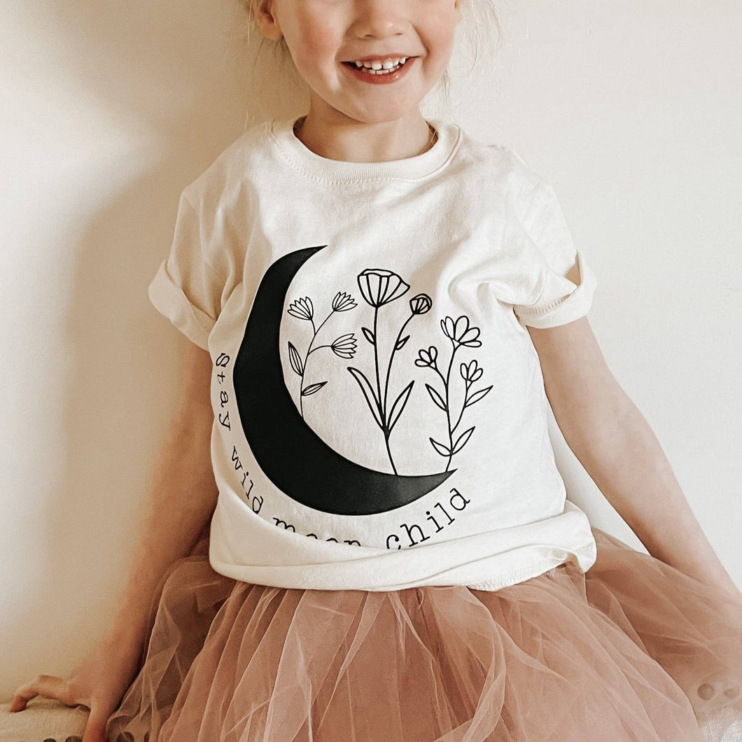 Wildflowers + Cotton - Stay Wild Moon Child | 100% Cotton Baby Bodysuit or Tee: 6m onesie