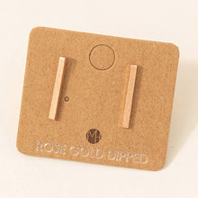 Load image into Gallery viewer, Dainty Bar Stud Earrings: Silver
