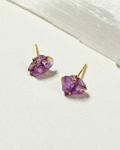 Load image into Gallery viewer, Luna Norte - Raw Beauty Post Earrings- Genuine Stone: Moonstone
