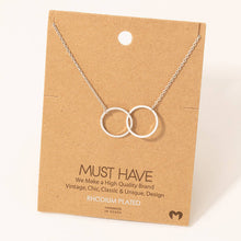 Load image into Gallery viewer, Metallic Dual Circle Pendant Necklace: Silver
