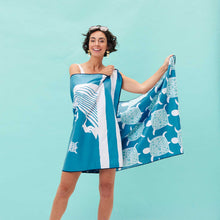 Load image into Gallery viewer, rockflowerpaper - SAVE THE OCEAN Reversible Beach Towel
