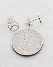 Load image into Gallery viewer, Sosie Designs - Sterling Silver Dog Paw Studs (8x7 mm)
