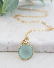 Load image into Gallery viewer, Sosie Designs - Gold Aqua Chalcedony Necklace
