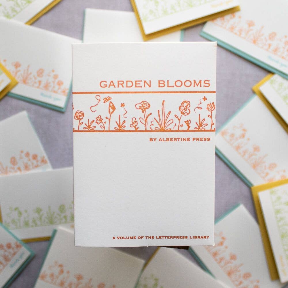 Garden Blooms Letterpress Library Note Card Set