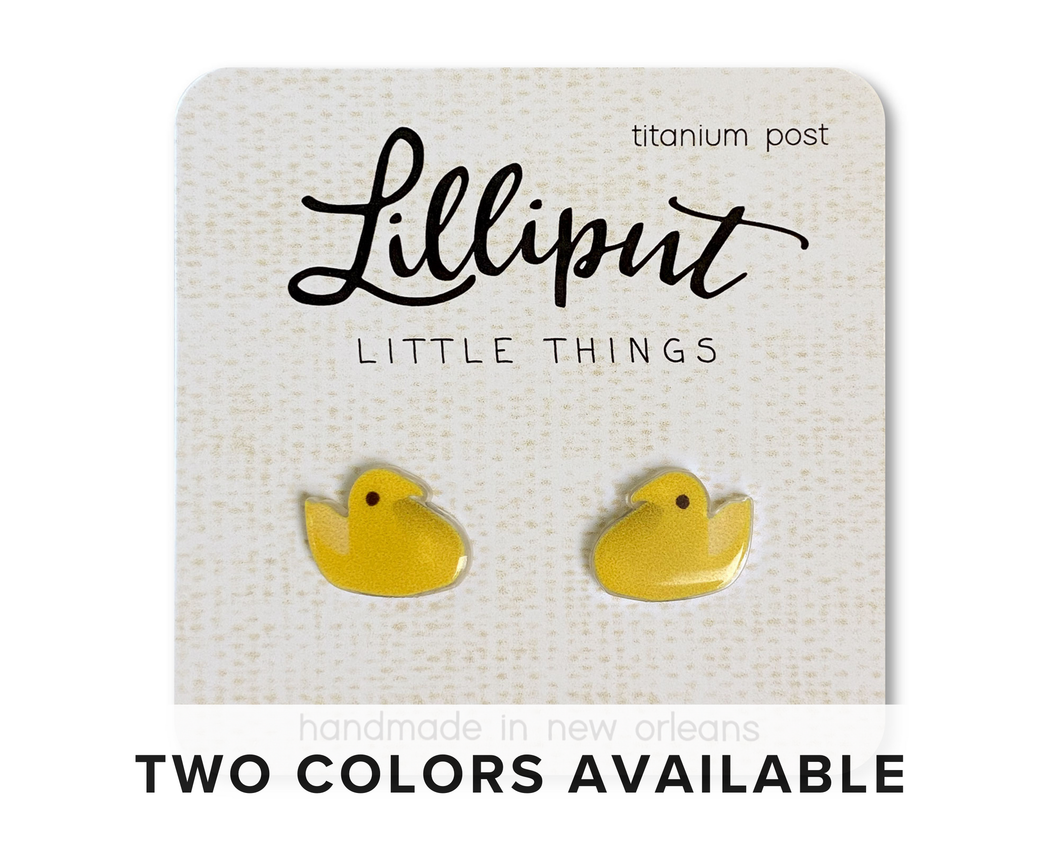 Easter Marshmallow Chick Earrings: Yellow