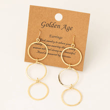 Load image into Gallery viewer, Triple Hoop Dangle Drop Earrings: GOLD
