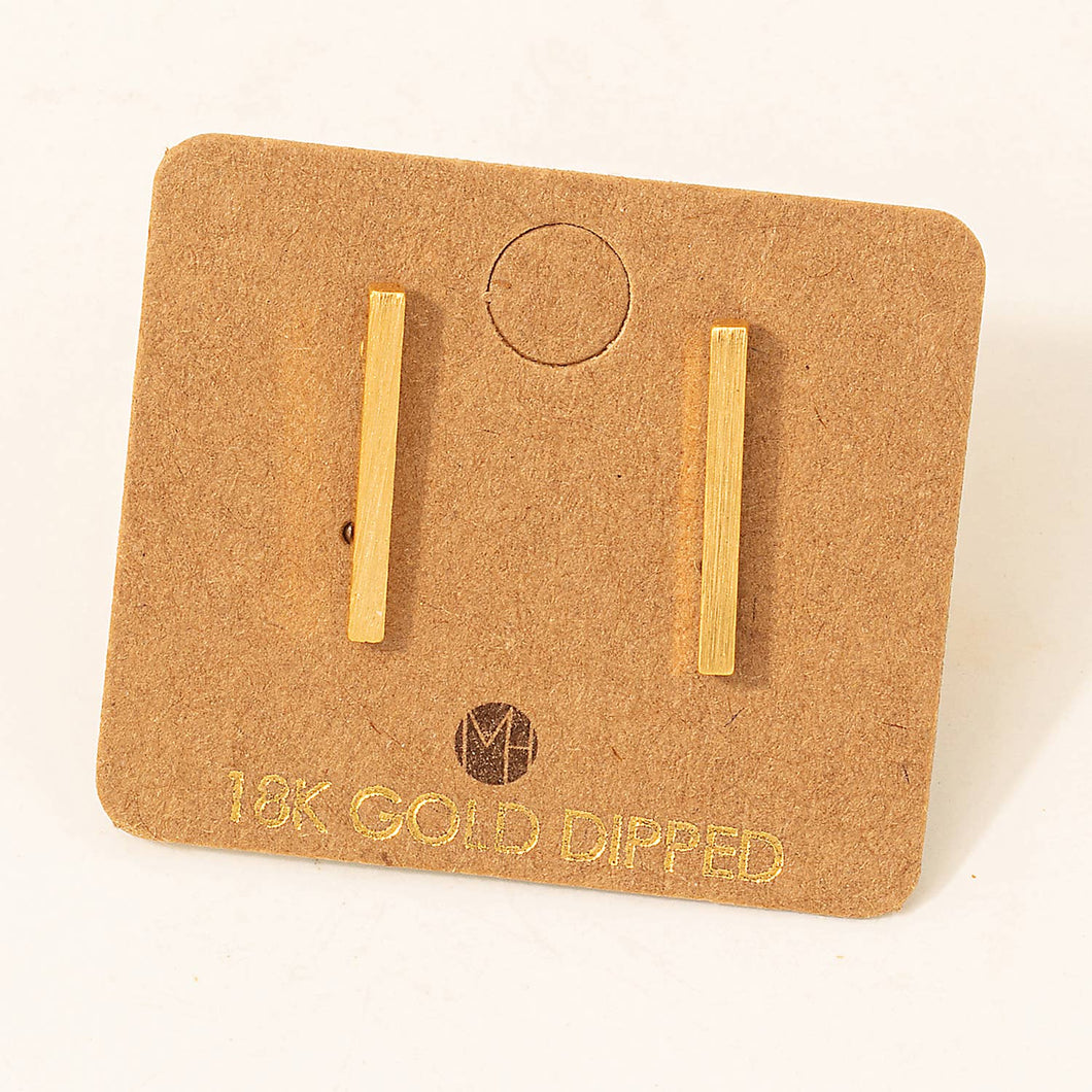 Dainty Bar Stud Earrings: Gold