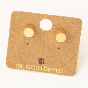 Mini Cylinder Stud Earrings: Gold