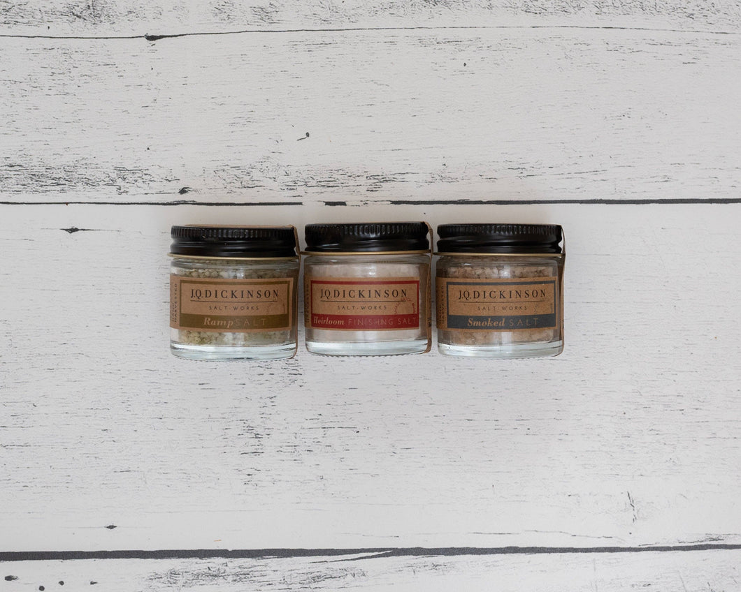 J.Q. Dickinson Appalachian Mercantile - 1 oz Jars of Salt: Plain Heirloom