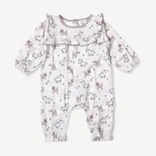 Load image into Gallery viewer, Horse and Bird Ruffle Baby Jumpsuit
