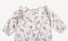 Load image into Gallery viewer, Horse and Bird Ruffle Baby Jumpsuit

