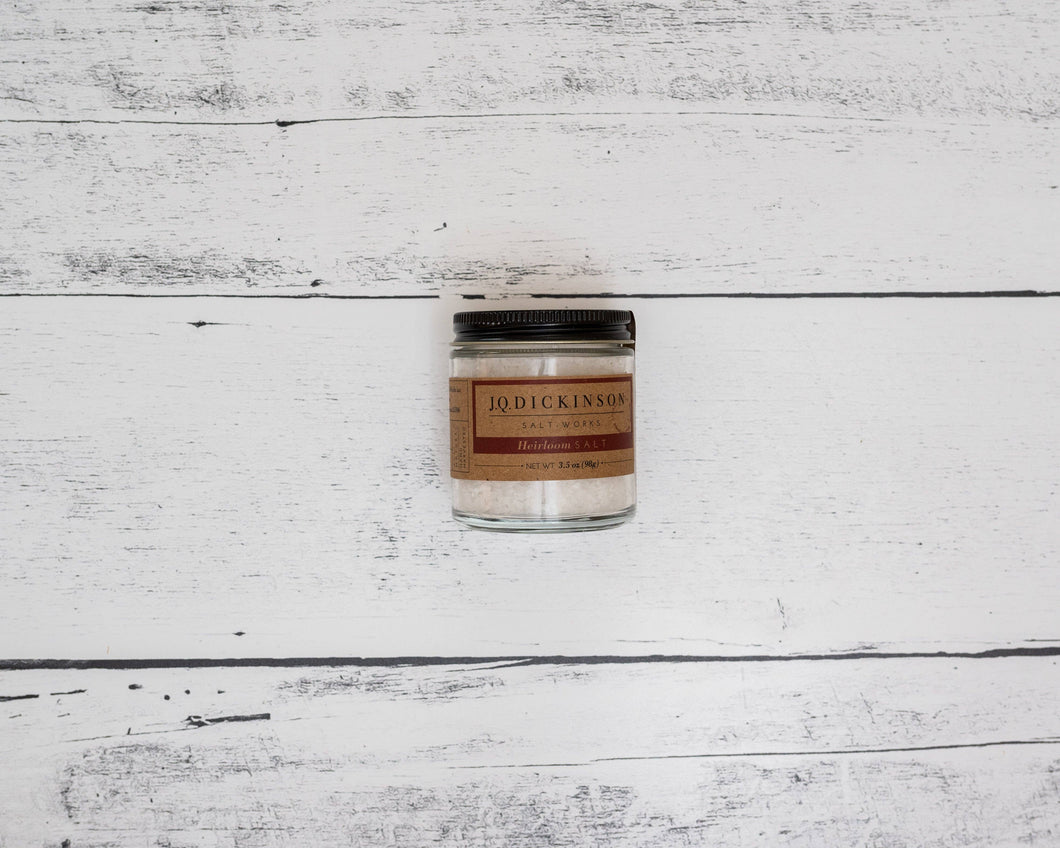 J.Q. Dickinson Appalachian Mercantile - 3.5 oz Jars of Salt: Heirloom (plain)