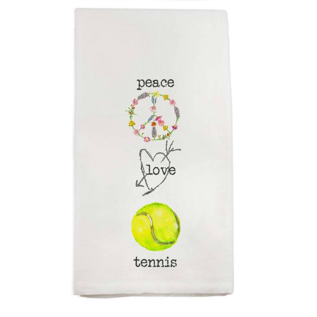French Graffiti - Peace Love Tennis Dish Towel